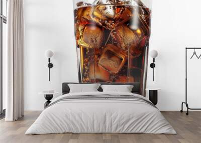 Glass of Cola with Ice Wall mural