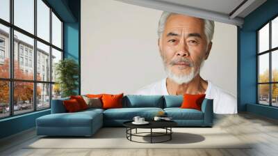 Portrait of a Mature Man with Gray Hair and a White Beard Wall mural