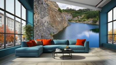 Azure lake in an abandoned quarry Wall mural