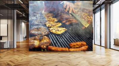 Grilling a variety of meat Wall mural