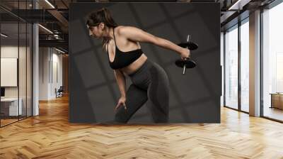 Size plus indian woman doing fitness workout Wall mural