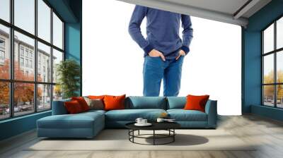 Trendy teenager with hands in pockets Wall mural