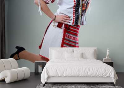 Young Romanian dancer in traditional costume Wall mural