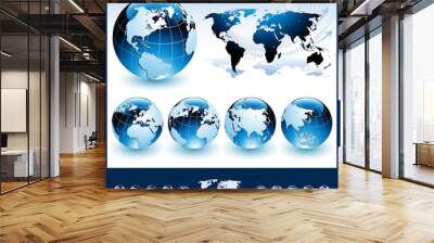 Globes with World Map Wall mural