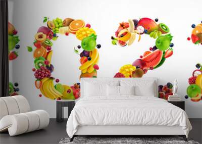 Happy New Year 2022 number made of fruits and berries Wall mural