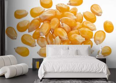 heap of raw corn grains isolated Wall mural