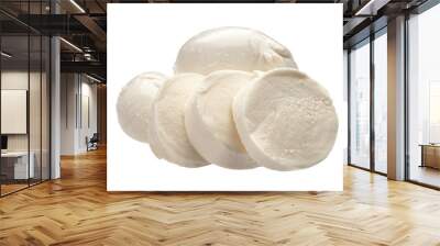 Mozzarella cheese isolated on white background Wall mural