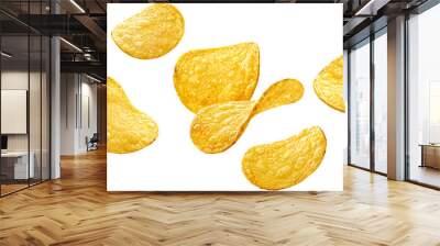 Natural potato chips isolated  Wall mural