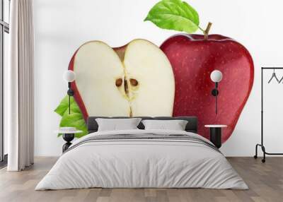 Red apple isolated on white background with clipping path Wall mural