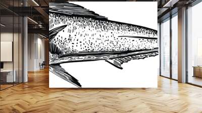 The vector illustration of the ocean fish Mahi-mahi Wall mural