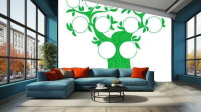 Family tree thin line style vector Wall mural