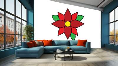 poinsettia vector type icon Wall mural