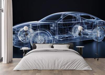 A transparent car under x-ray Wall mural