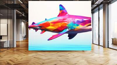 Bright and colorful animal poster. Wall mural