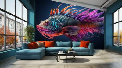 Bright and colorful animal poster. Wall mural