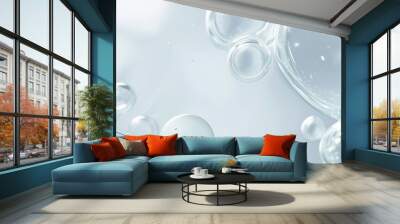 Clear liquid cosmetic product, foam and bubble Wall mural