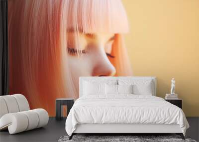 Close-up of a girls peach fuzz hair Wall mural