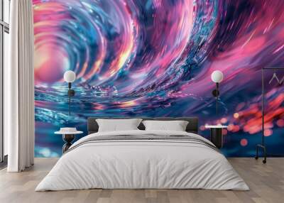 Close Up of Blue and Pink Swirl Wall mural