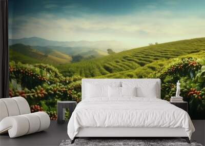 Coffee plantation in the highlands Wall mural