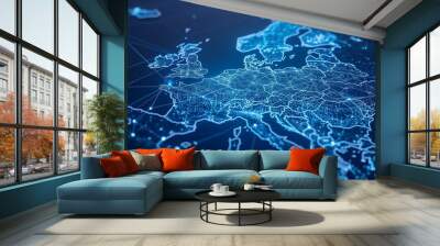 Digital Map Of Germany Wall mural