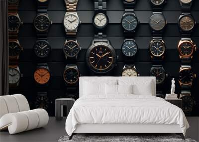 high-end watches neatly arranged Wall mural