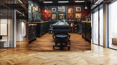 interior of tattoo studio Wall mural