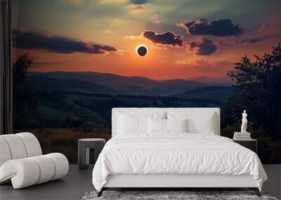 long exposure of total solar eclipse Wall mural