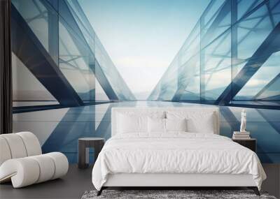 modern abstract glass architectural forms.   Wall mural