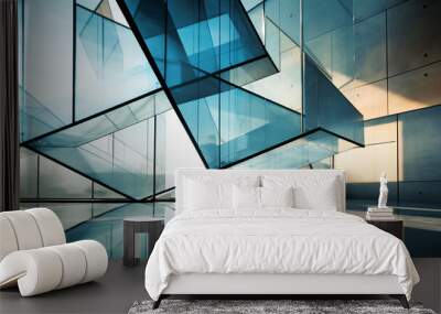 modern abstract glass architectural forms.   Wall mural