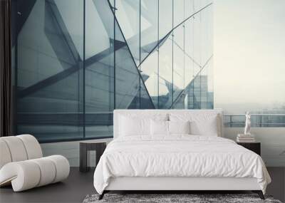 modern abstract glass architectural forms.   Wall mural