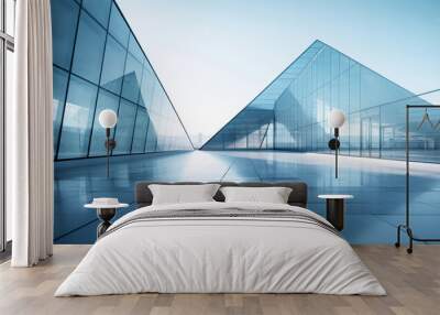 modern abstract glass architectural forms.   Wall mural