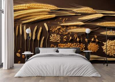 wheat concept set flat Wall mural