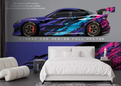 car livery graphic vector. abstract grunge background design for vehicle vinyl wrap and car branding	 Wall mural