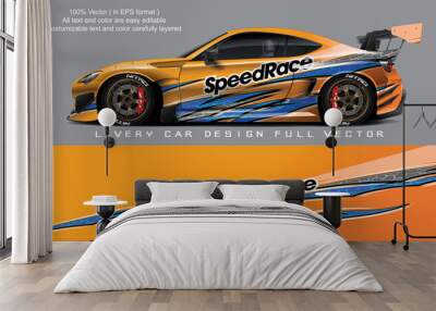 car livery graphic vector. abstract grunge background design for vehicle vinyl wrap and car branding Wall mural