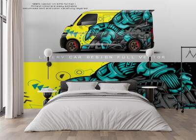 car livery graphic vector. abstract grunge background design for vehicle vinyl wrap and car branding	 Wall mural