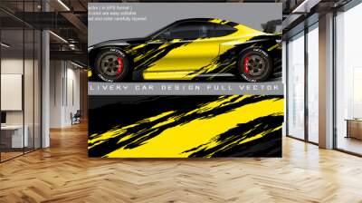 car livery graphic vector. abstract grunge background design for vehicle vinyl wrap and car branding	 Wall mural