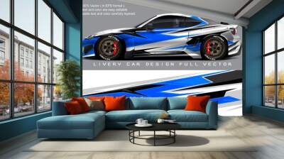 car livery graphic vector. abstract grunge background design for vehicle vinyl wrap and car branding Wall mural