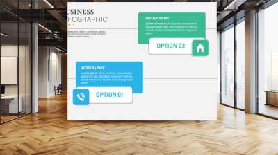 Infographic Business concept with 2 icons step processes for presentation, web site Wall mural