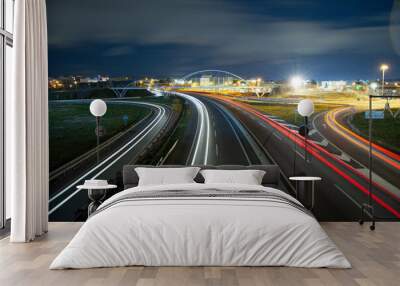 Roadway of the night Wall mural