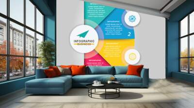 Vector infographic semi circle template diagram Business concept 4 step for presentation.. Wall mural