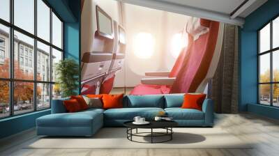 airplane interior seat chairs  with LED screen Wall mural