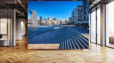 Contemporary architecture of Oslo waterfront promenade view Wall mural