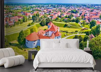 Historic town of Varazdin aerial panoramic view Wall mural