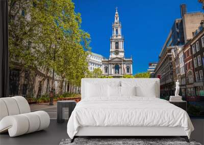 St Clement Danes Church in London street view Wall mural