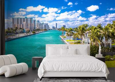 Town of Hollywood waterfront panoramic view, Florida Wall mural