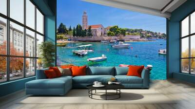 Turquoise sea of Hvar island Wall mural