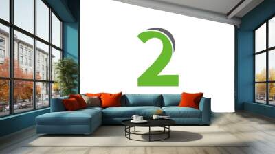 Number 2 logo icon design concept Wall mural