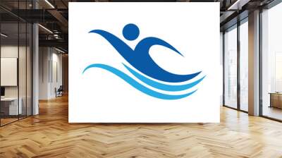 Swimming sport icon logo Wall mural