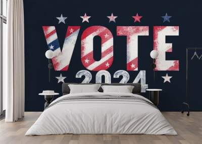 2024 American US presidential general election - voting and politics concept, card banner or wallpaper,  Wall mural