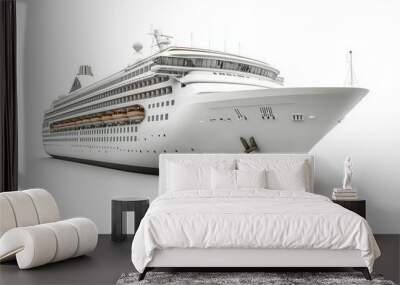 white ship cruise liner isolated on white background Wall mural